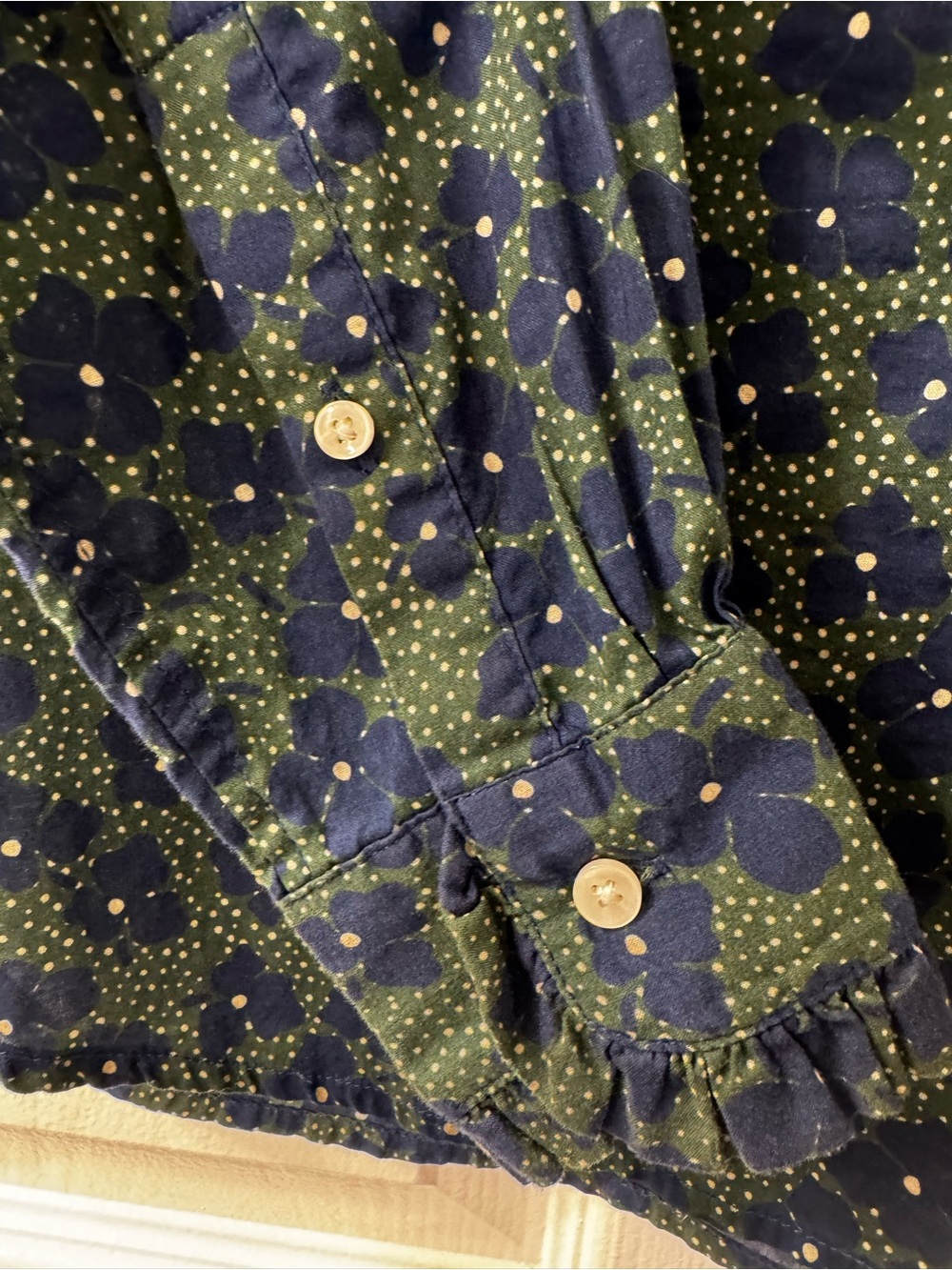 Birds Of Paradis By Travota Floral Blouse in Navy Fleur Sz XS - Picture 5 of 11